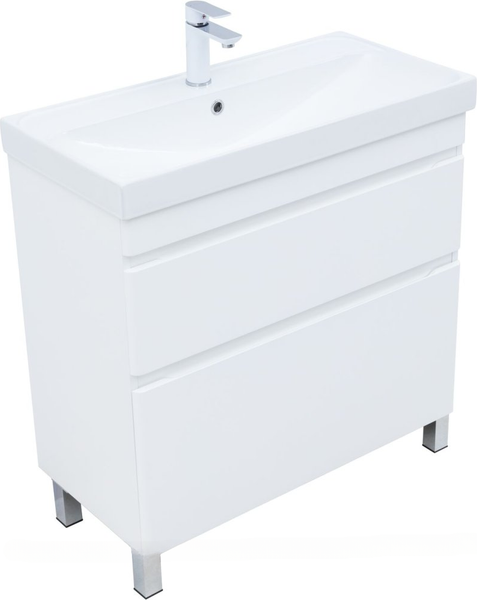 Изображение товара Тумба под умывальник Aquanet Слим 80 2ящ / 346044 (белый сатин)
