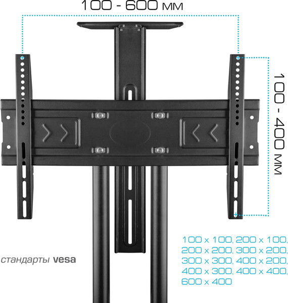 Изображение товара Стойка для ТВ/аппаратуры Kromax Omega-17 (черный)
