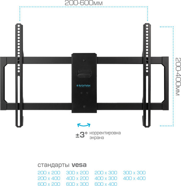 Изображение товара Кронштейн для телевизора Kromax Atlantis-35 (2шт, черный)