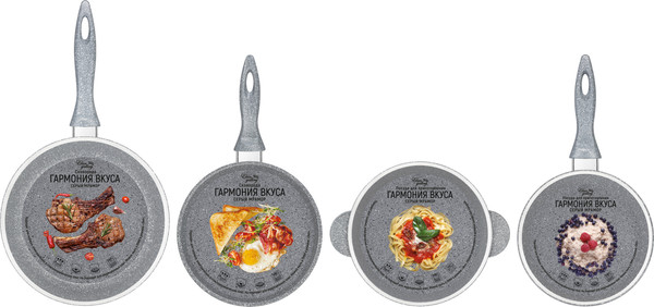 Изображение товара Набор кухонной посуды Elan Gallery 120558+4 (серый мрамор)