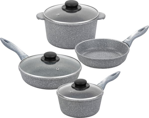 Изображение товара Набор кухонной посуды Elan Gallery 120558+4 (серый мрамор)