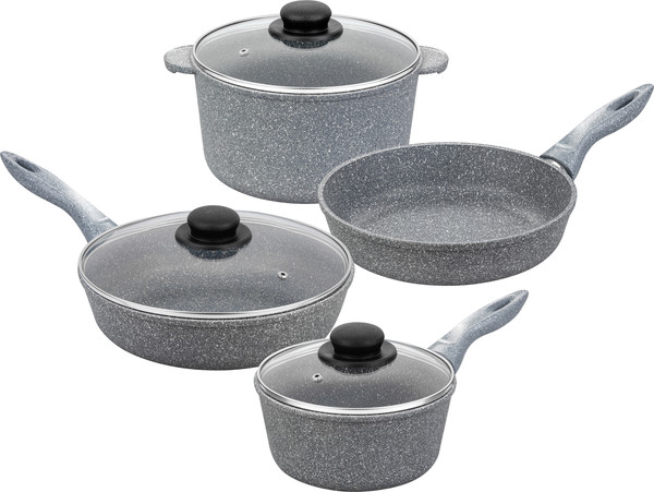 Изображение товара Набор кухонной посуды Elan Gallery 120560+4 (серый мрамор)