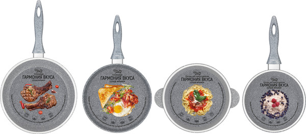 Изображение товара Набор кухонной посуды Elan Gallery 120560+4 (серый мрамор)