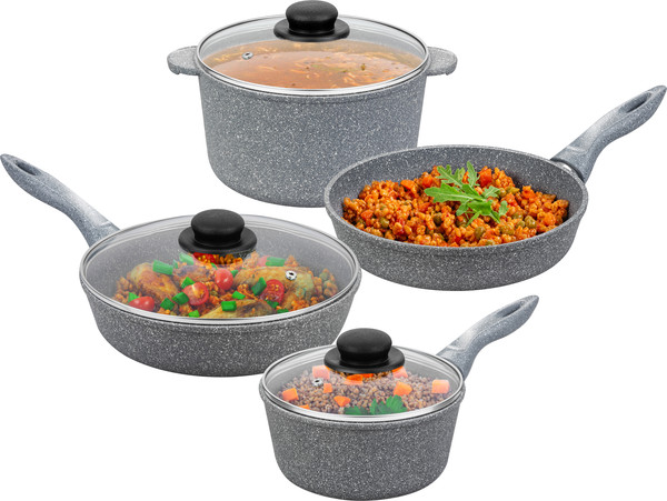 Изображение товара Набор кухонной посуды Elan Gallery 120560+4 (серый мрамор)