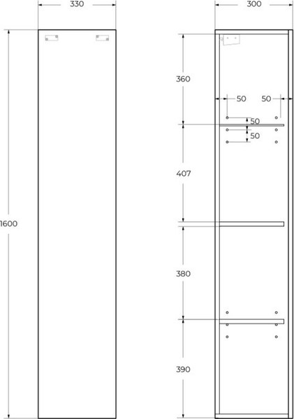 Изображение товара Шкаф-пенал для ванной BelBagno Kraft-1600-1A-SC-GSO