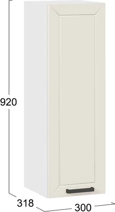 Изображение товара Шкаф навесной для кухни ТриЯ Лорас 1ВВ3 с одной дверью (белый/холст брюле)
