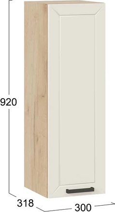 Изображение товара Шкаф навесной для кухни ТриЯ Лорас 1ВВ3 с одной дверью (дуб крафт золотой/холст брюле)