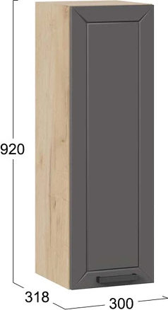 Изображение товара Шкаф навесной для кухни ТриЯ Лорас 1ВВ3 с одной дверью (дуб крафт золотой/холст вулкан)