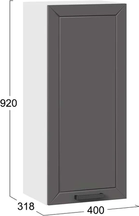 Изображение товара Шкаф навесной для кухни ТриЯ Лорас 1ВВ4 с одной дверью (белый/холст вулкан)