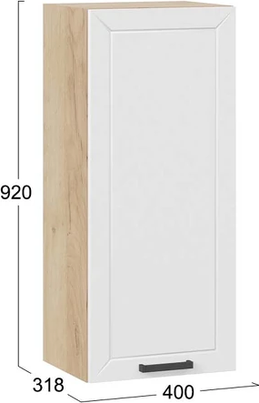 Изображение товара Шкаф навесной для кухни ТриЯ Лорас 1ВВ4 с одной дверью (дуб крафт золотой/холст белый)