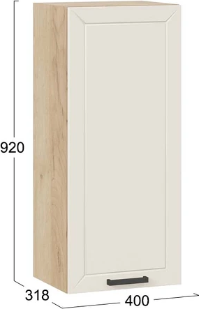 Изображение товара Шкаф навесной для кухни ТриЯ Лорас 1ВВ4 с одной дверью (дуб крафт золотой/холст брюле)
