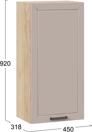Изображение товара Шкаф навесной для кухни ТриЯ Лорас 1ВВ45 с одной дверью (дуб крафт золотой/холст латте)