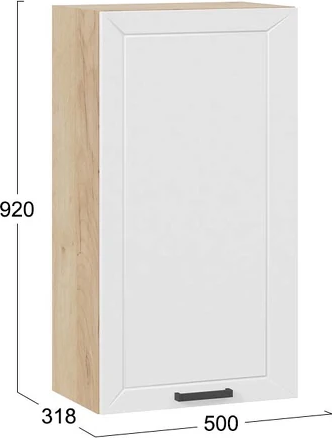 Изображение товара Шкаф навесной для кухни ТриЯ Лорас 1ВВ5 с одной дверью (дуб крафт золотой/холст белый)