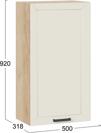 Изображение товара Шкаф навесной для кухни ТриЯ Лорас 1ВВ5 с одной дверью (дуб крафт золотой/холст брюле)