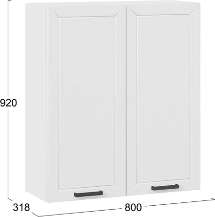 Изображение товара Шкаф навесной для кухни ТриЯ Лорас 1ВВ8 с двумя дверями (белый/холст белый)
