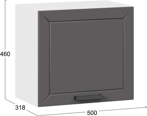 Изображение товара Шкаф навесной для кухни ТриЯ Лорас 1ВВ5Г с одной откидной дверью (белый/холст вулкан)