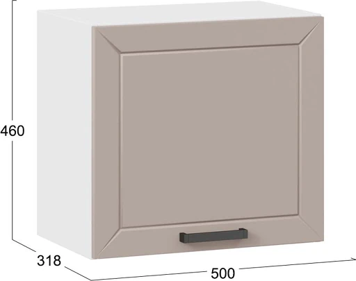 Изображение товара Шкаф навесной для кухни ТриЯ Лорас 1ВВ5Г с одной откидной дверью (белый/холст латте)
