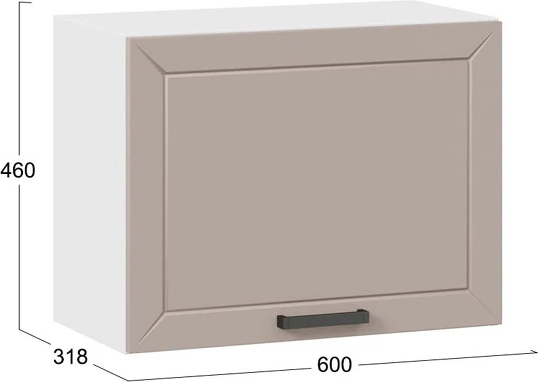 Изображение товара Шкаф навесной для кухни ТриЯ Лорас 1ВВ6Г с одной откидной дверью (белый/холст латте)