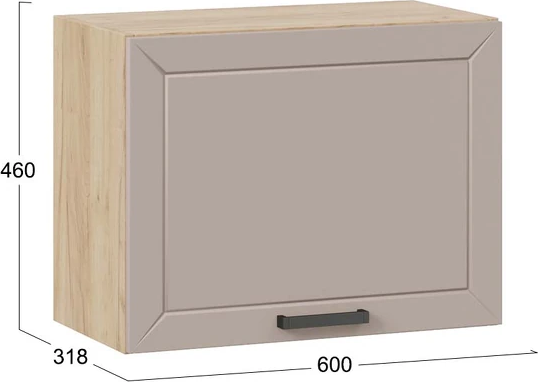 Изображение товара Шкаф навесной для кухни ТриЯ Лорас 1ВВ6Г с одной откидной дверью (дуб крафт золотой/холст латте)