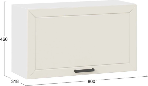 Изображение товара Шкаф навесной для кухни ТриЯ Лорас 1ВВ8Г с одной откидной дверью (белый/холст брюле)