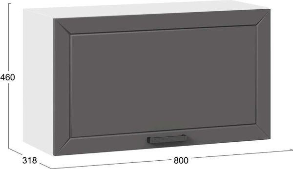 Изображение товара Шкаф навесной для кухни ТриЯ Лорас 1ВВ8Г с одной откидной дверью (белый/холст вулкан)