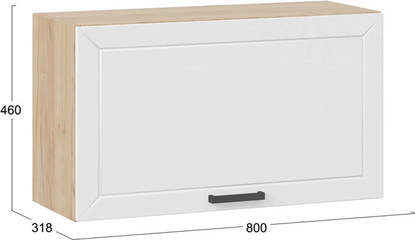 Изображение товара Шкаф навесной для кухни ТриЯ Лорас 1ВВ8Г с одной откидной дверью (дуб крафт золотой/холст белый)