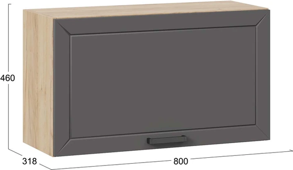 Изображение товара Шкаф навесной для кухни ТриЯ Лорас 1ВВ8Г с одной откидной дверью (дуб крафт золотой/холст вулкан)