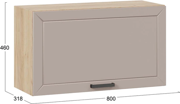 Изображение товара Шкаф навесной для кухни ТриЯ Лорас 1ВВ8Г с одной откидной дверью (дуб крафт золотой/холст латте)