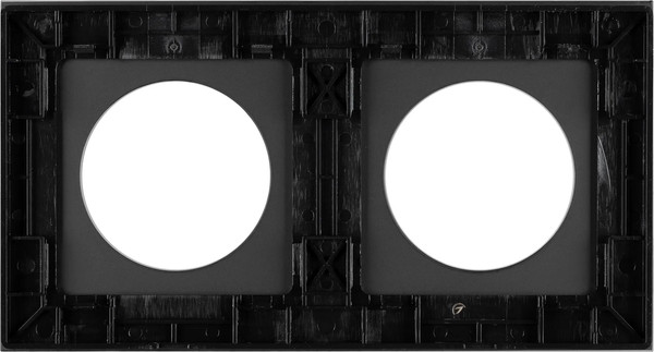 Изображение товара Рамка для выключателей и розеток Arlight FRM-GLARE-GC-2-BK / 043836
