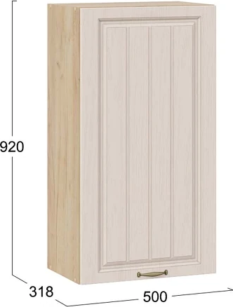 Изображение товара Шкаф навесной для кухни ТриЯ Лина 1ВВ5 с одной дверью (дуб крафт золотой/крем)