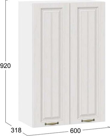 Изображение товара Шкаф навесной для кухни ТриЯ Лина 1ВВ6 с двумя дверями (белый/белый)