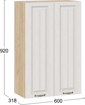 Изображение товара Шкаф навесной для кухни ТриЯ Лина 1ВВ6 с двумя дверями (дуб крафт золотой/белый)