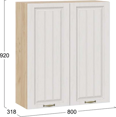 Изображение товара Шкаф навесной для кухни ТриЯ Лина 1ВВ8 с двумя дверями (дуб крафт золотой/белый)