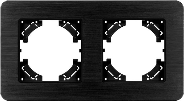 Изображение товара Рамка для выключателей и розеток Arlight FRM-AKIRY-AL-2-BK / 049725
