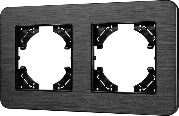 Изображение товара Рамка для выключателей и розеток Arlight FRM-AKIRY-AL-2-BK / 049725