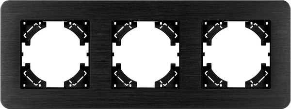 Изображение товара Рамка для выключателей и розеток Arlight FRM-AKIRY-AL-3-BK / 049729