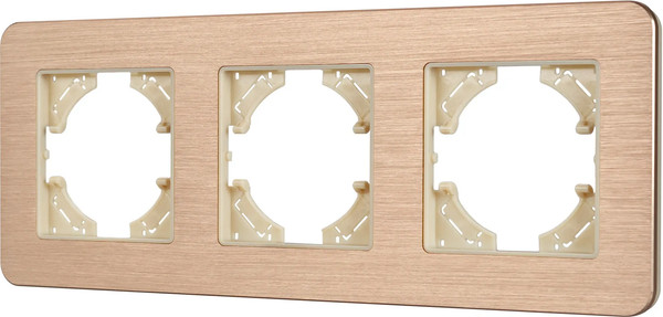 Изображение товара Рамка для выключателей и розеток Arlight FRM-AKIRY-AL-3-GD / 049730