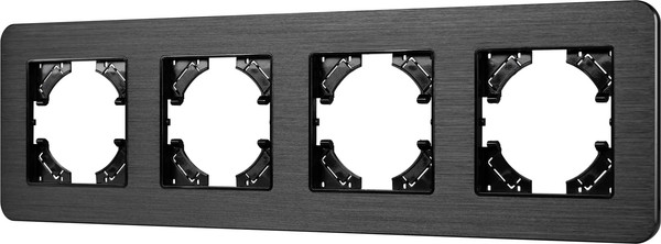 Изображение товара Рамка для выключателей и розеток Arlight FRM-AKIRY-AL-4-BK / 049732