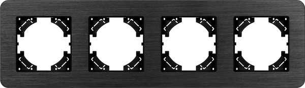 Изображение товара Рамка для выключателей и розеток Arlight FRM-AKIRY-AL-4-BK / 049732