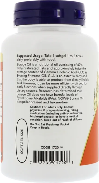 Изображение товара Пищевая добавка NOW Borage Oil 1000 mg (60 таблеток)