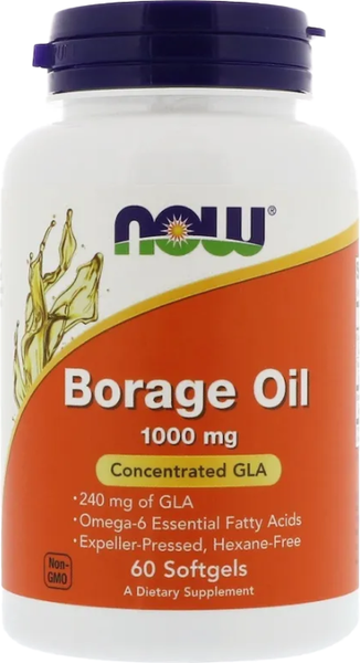 Изображение товара Пищевая добавка NOW Borage Oil 1000 mg (60 таблеток)
