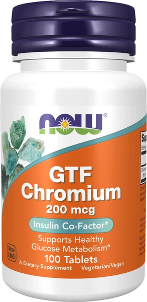 Изображение товара Минерал NOW Gtf Chromium 200mcg (100 таблеток)