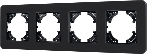 Изображение товара Рамка для выключателей и розеток Arlight FRM-OMALI-SFGS-4-BK / 049717