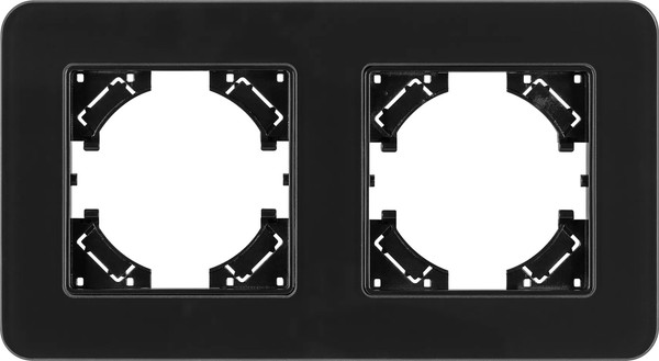 Изображение товара Рамка для выключателей и розеток Arlight FRM-OMALI-SFGS-2-BK / 049709