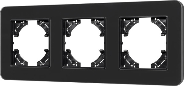 Изображение товара Рамка для выключателей и розеток Arlight FRM-OMALI-SFGS-3-BK / 049713