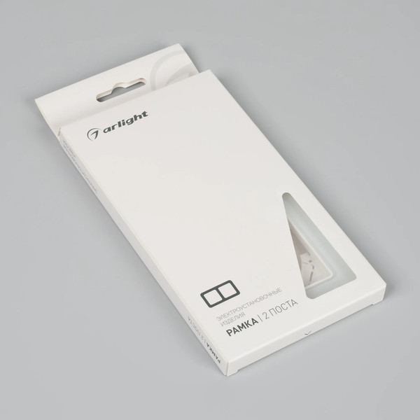 Изображение товара Рамка для выключателей и розеток Arlight FRM-OMALI-SFGS-2-WH / 049708