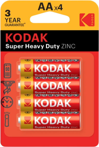 Изображение товара Комплект батареек Kodak Extra Heavy Duty R6 4BL KAAHZ-4 / Б0075852