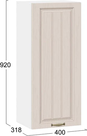 Изображение товара Шкаф навесной для кухни ТриЯ Лина 1ВВ4 с одной дверью (белый/крем)