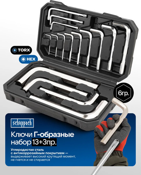 Изображение товара Набор ключей Scheppach Sch-5137D+3 (66160)