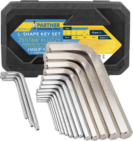 Изображение товара Набор ключей Partner PA-5137D+3